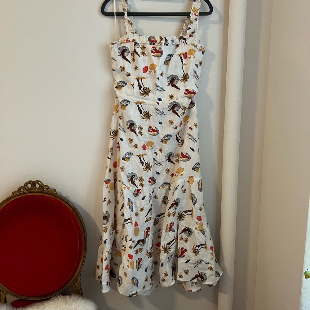 Reformation Summer Print Linen Midi Dress